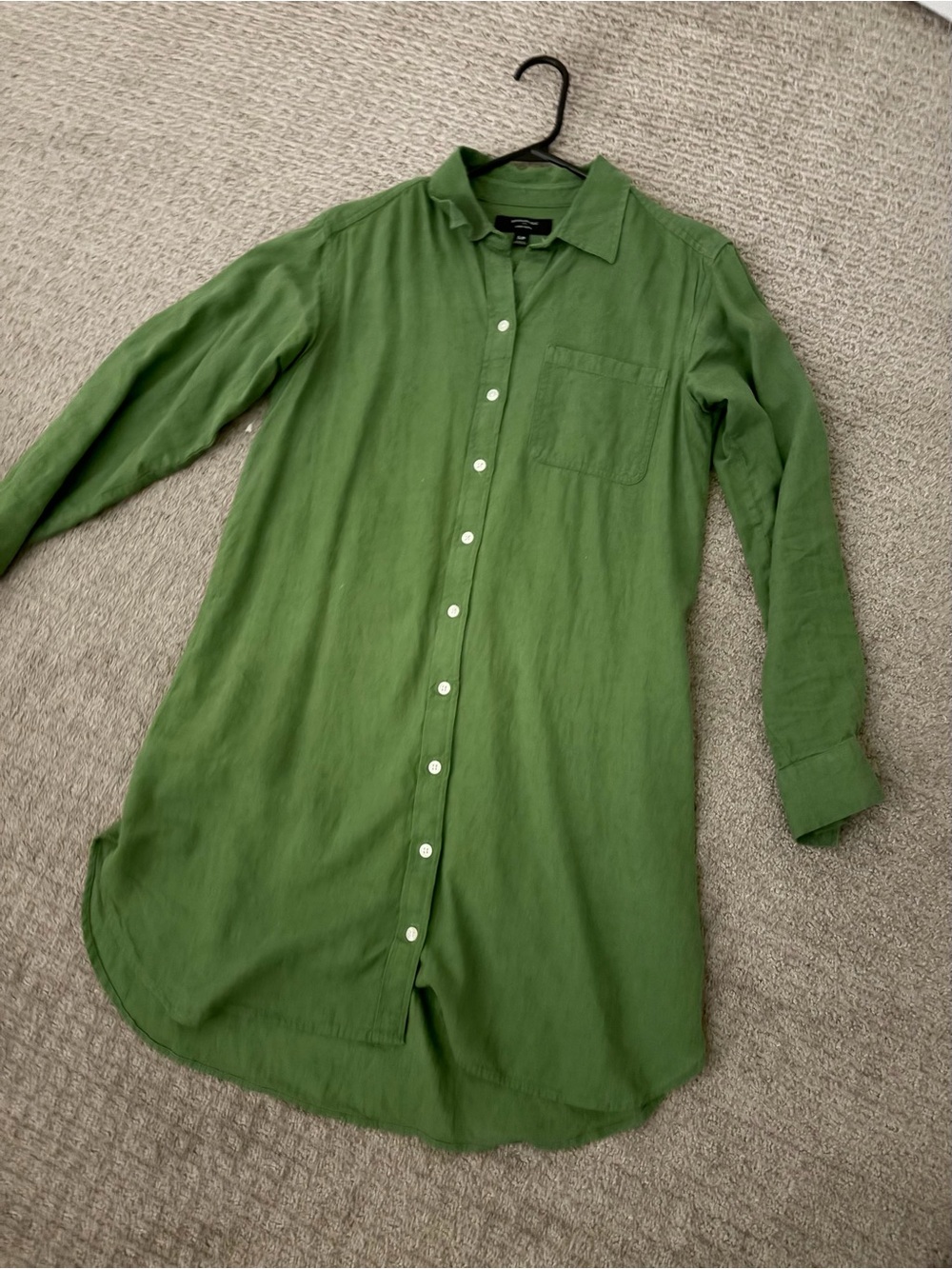 Green shirt dress from Mango